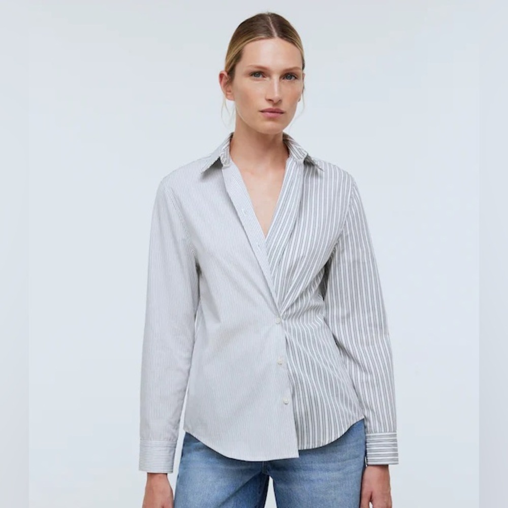 Madewell “with a twist” striped button down
